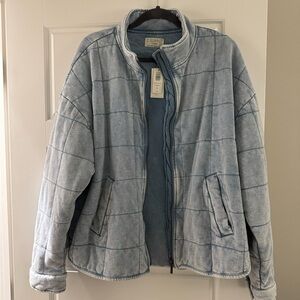 Z Supply Washed Indigo Bonfire Knit Jacket